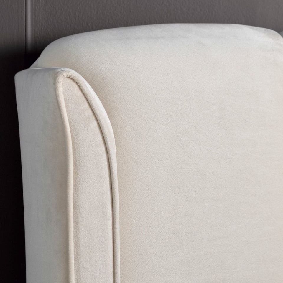 image 1 of 4ft6 Double Ottoman,Velvet fabric upholstered,lift up,storage,tall winged bed frame. Gas lift up, Boutique Hotel style, tall headend board, wing back