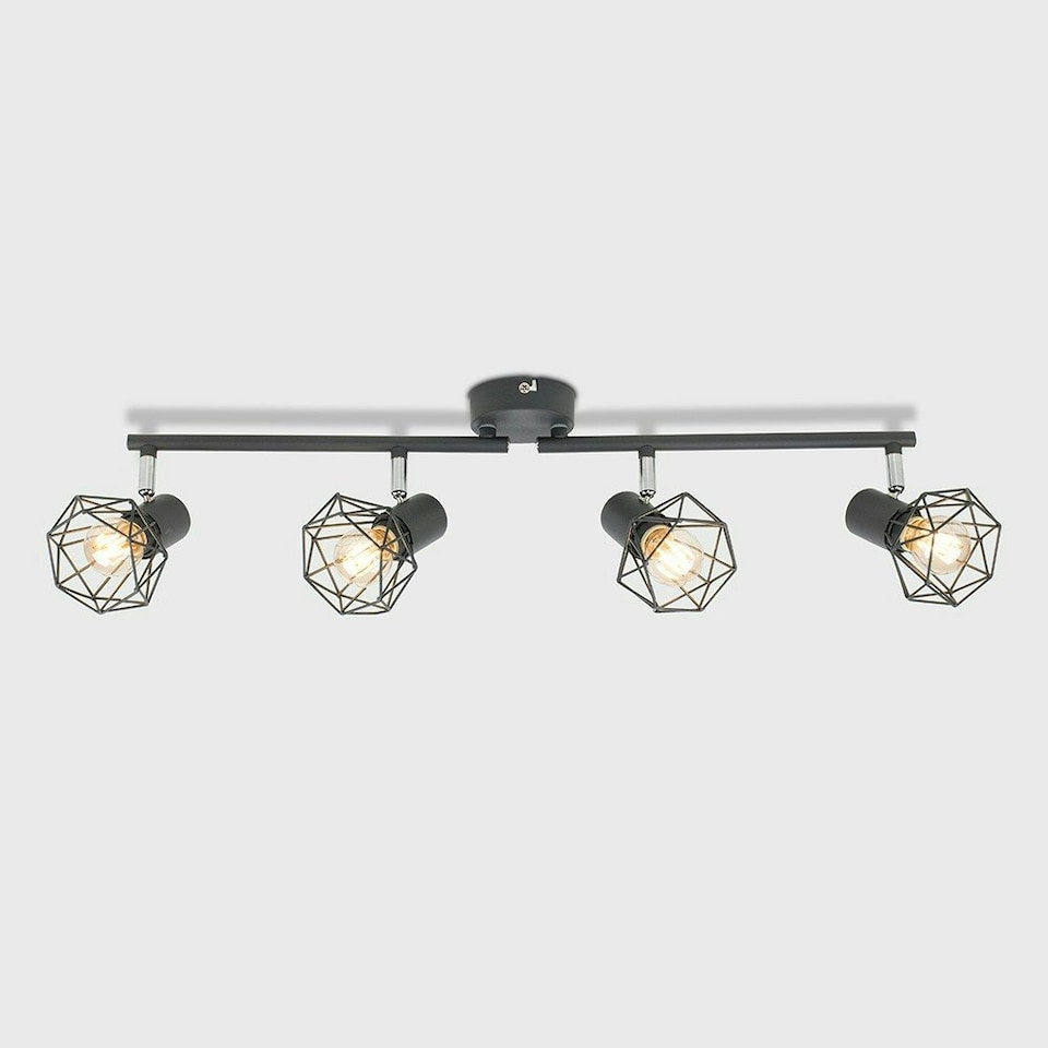 image 1 of ValueLights Angus Spotlight 4 Way Grey Ceiling Bar Spotlight