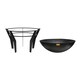 image 9 of Outdoor Metal Kendal Firebowl on Stand in Black
