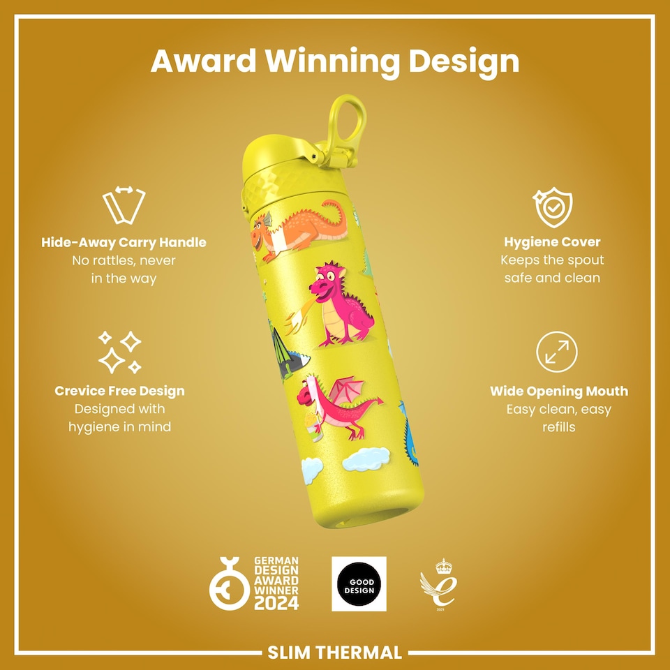 image 1 of Leak Proof Slim Water Bottle, Vacuum Insulated, 500ml (17oz)