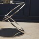 image 3 of Interiors by Premier Clear Glass End Table With Warm Metallic Frame, Luxe Interlocking Gold Ring Base, Modern Glass Top Silver