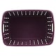 image 2 of 20L Plastic Bamboo Look Basket Laundry Clothes Storage Sorter Hamper with Handles | Purple | Purple