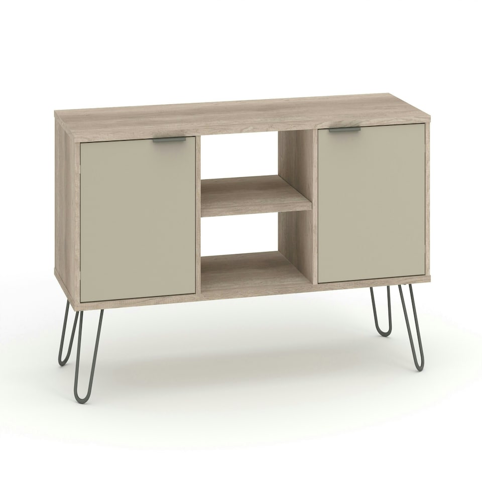 image 1 of Core Products Augusta Driftwood 2 Door Wide Screen TV Unit H57.0cm x W114.5cm x D39.5cm Cream