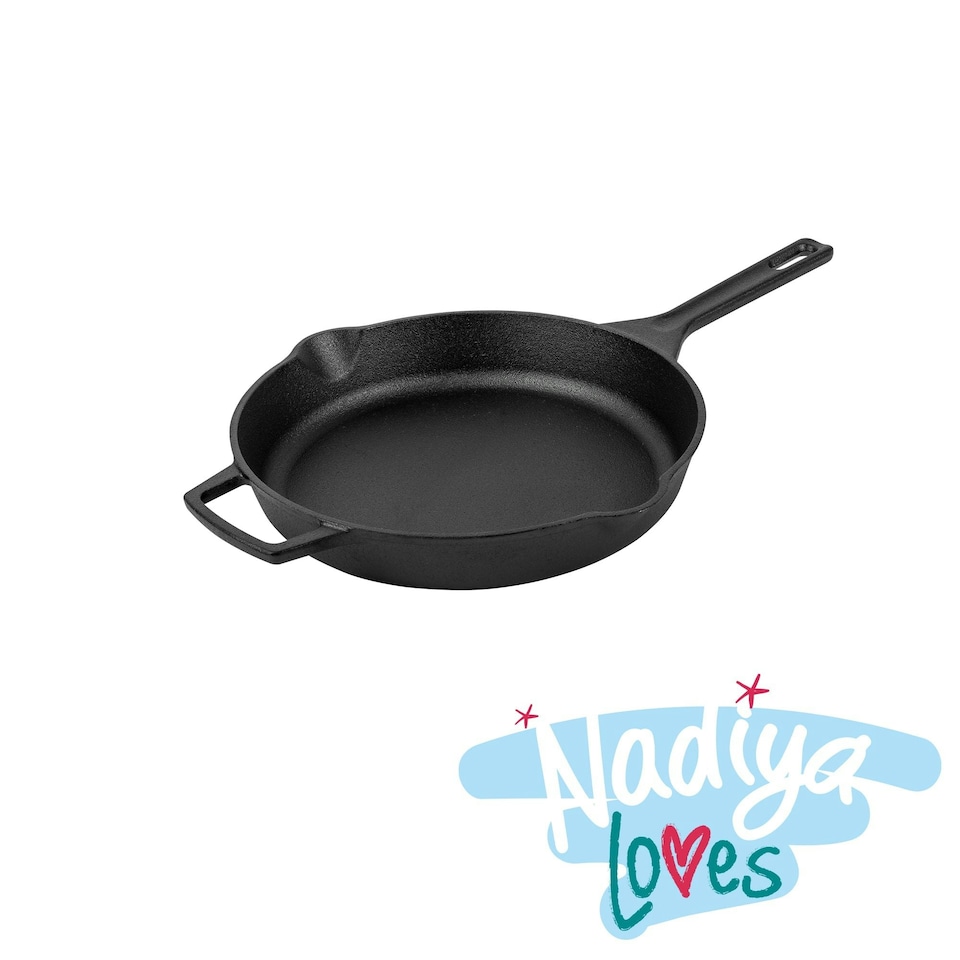 image 1 of Prestige Cast Iron Skillet Frying Pan - Pouring Lips, Induction Oven Safe - 25cm