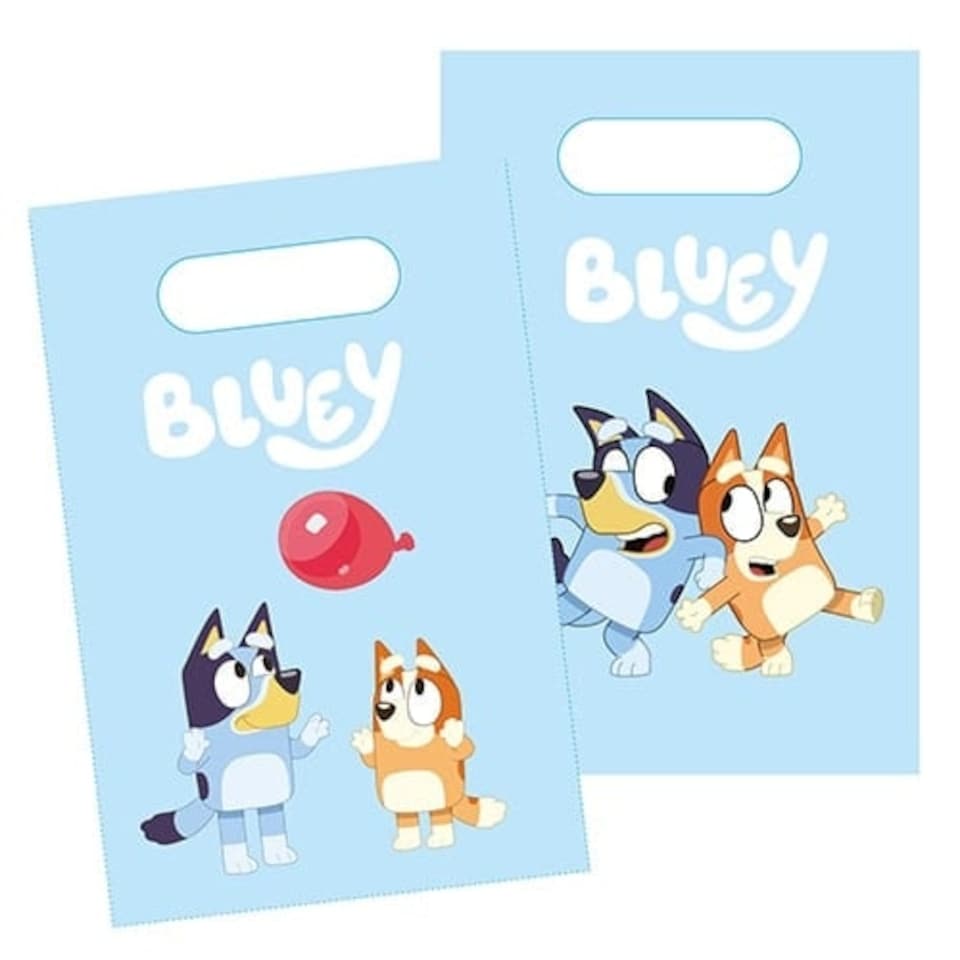 Bluey Paper Loot Party Bags - Pack of 8 Blue