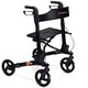 image 3 of COSTWAY Folding Rollator Walker Aluminium Mobility Aid Black | Black