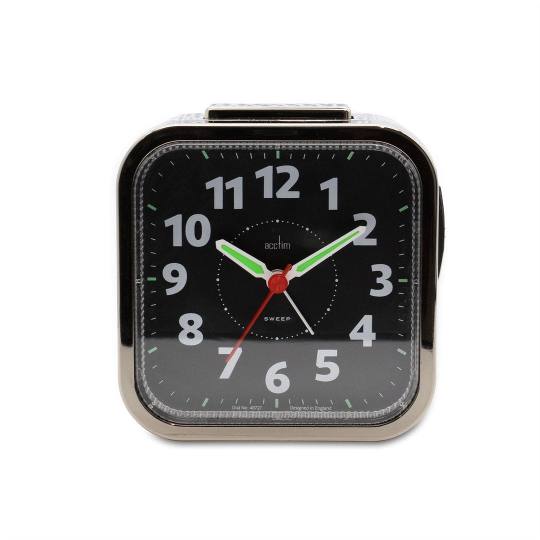 Acctim Otis Non-Ticking Sweep Bell Alarm Clock Silver Titanium