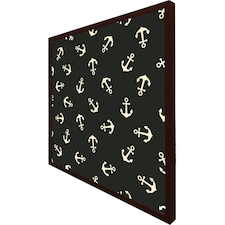 Anchors on black background (Picutre Frame) Brown | XL