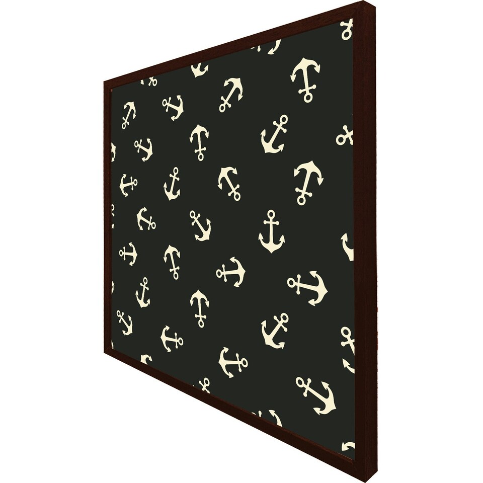 image 1 of Anchors on black background (Picutre Frame) Brown | XL