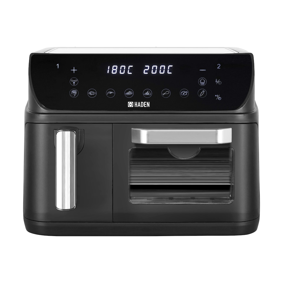 image 1 of Haden 12L Dual Air Fryer -  2400W Large Capacity Air Fryer with Dual Baskets, 10 One-Touch Cooking Functions, Sync Finish, Adjustable Timer and Temperature