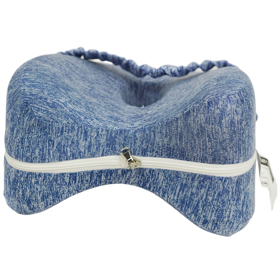 image 1 of Memory Foam Leg Knee Support Pillow Blue Cushion