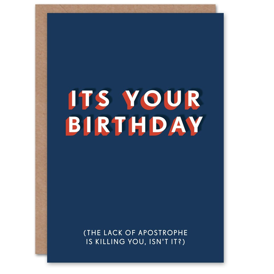 image 1 of Lack Of Apostrophe Grammar Police Cheeky For Him Funny Birthday Card