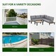 image 4 of Outsunny 4 PCS Garden Furniture Conversation Set w/ Loveseat Table, Grey