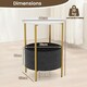 image 2 of COSTWAY Round End Table Small Space 2-Tier Side Table White