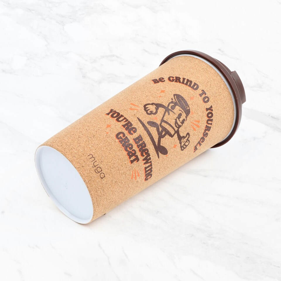 image 1 of Myga Double Walled Cork Cup - Be Grind