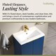 image 4 of Balterley Fluted Front Floor Standing 2 Soft Close Door Bathroom Vanity Unit with 1 Tap Hole Basin, Handles | Blue | Satin Blue
