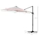 image 5 of Outsunny 3(m) LED Cantilever Parasol Outdoor with Base Lights Brown