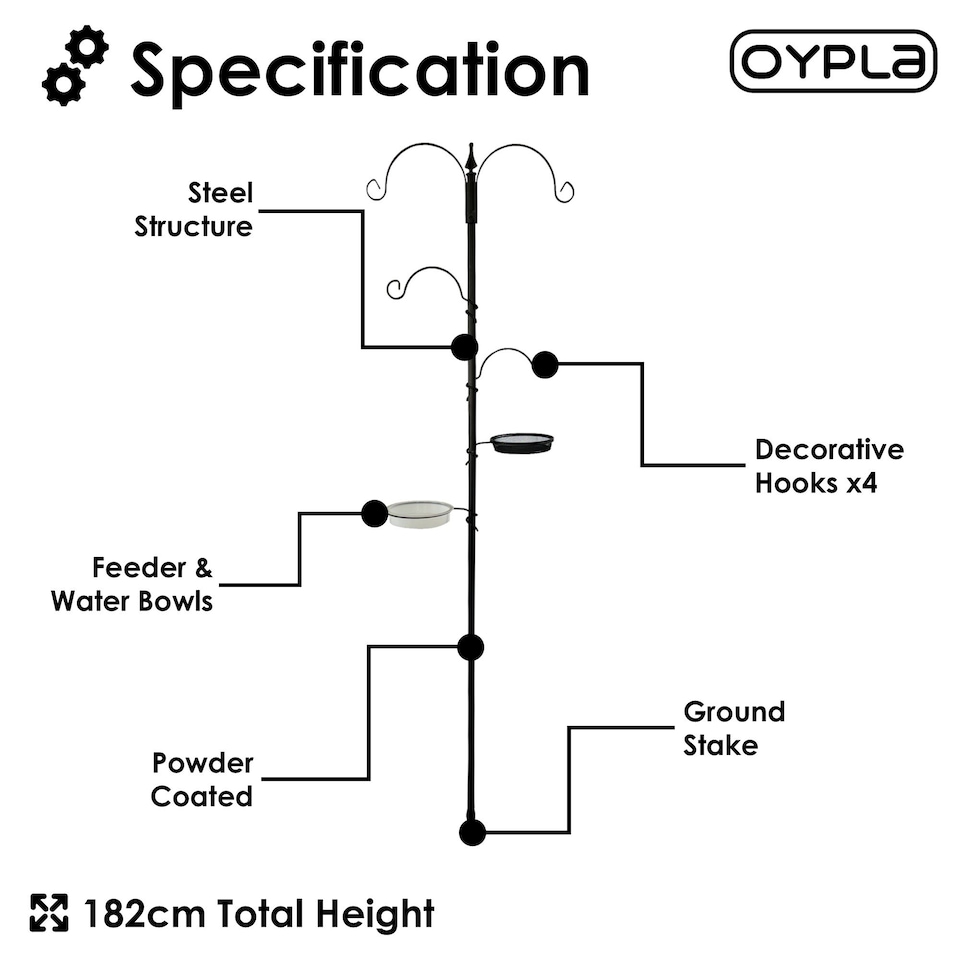 image 1 of Wild Bird Decorative Feeding Station with Feeder Tray & Bath
