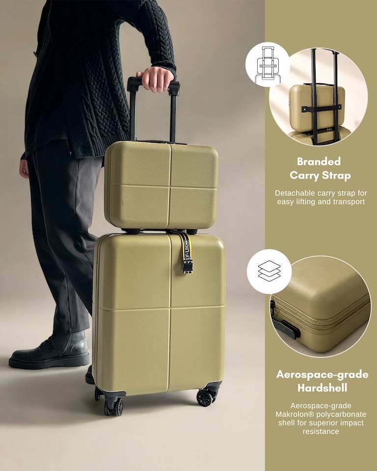 image 1 of Premium 100% Makrolon PC 2 PCS Suitcase Set | Vanity + Cabin Luggage
