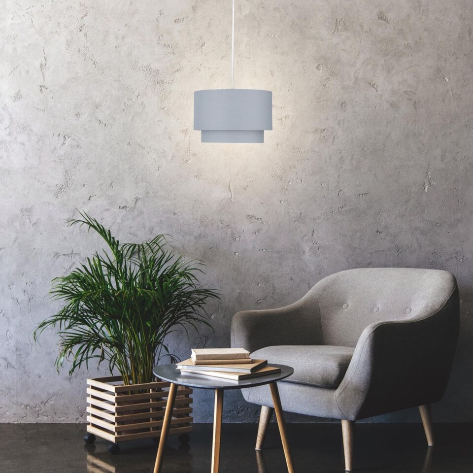 image 1 of Dark Grey 2 Tier Ceiling Light Shade | Grey | Medium | 1