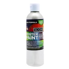 300ml Silver Metallic Poster Paint by Icon Art