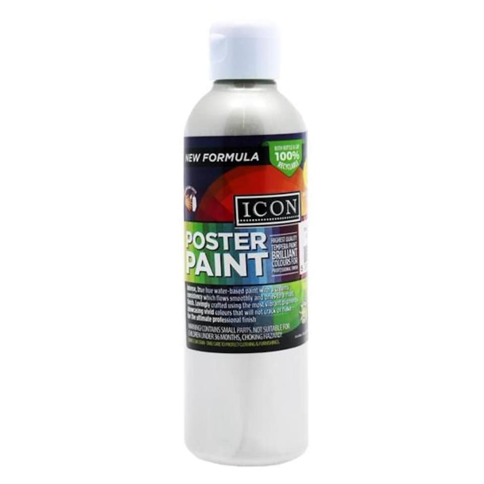 image 1 of 300ml Silver Metallic Poster Paint by Icon Art