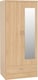 image 1 of Nevada 2 Door 1 Drawer Mirrored Wardrobe | Brown | Sonoma Oak