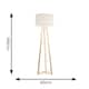 image 5 of ValueLights Lottie Natural Wood Tripod Floor Lamp Cream Boucle Shade