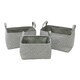 image 2 of JVL Argyle Set of 3 Rectangular Storage Baskets - Light Grey Grey
