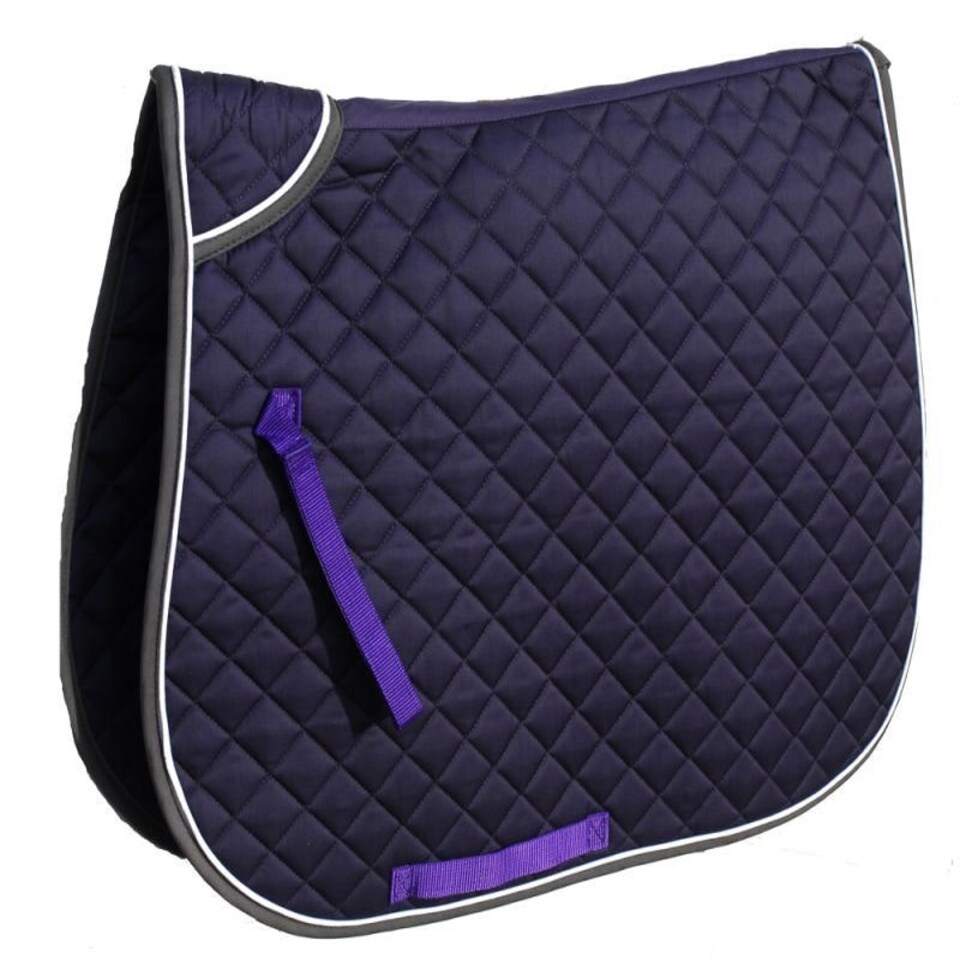 image 1 of Rhinegold Twin Bound Saddle Cloth Blue | Size: Full
Colour: Navy Blue