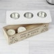 image 6 of Personalised Floral Triple Tea Light Box Brown
