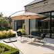 image 3 of Jack Stonehouse 3m Banana Cantilever Hanging Parasol for Garden Patio - Beige