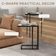 image 4 of HOMCOM C Shape Side Table w/ Wood-Effect Top Grey