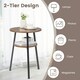 image 5 of COSTWAY Round Side Table Wooden 2-Tier Sofa End Table Brown