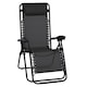 image 6 of Outsunny Metal Frame Zero Gravity Lounger with Head Pillow Black