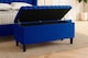 image 2 of 137cm Lined Upholstered Ottoman Storage box - Sapphire Blue Plush Velvet Blanket Storage Box with Wooden Legs