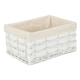image 6 of Large White Scandi Storage Basket With White Lining | White | White