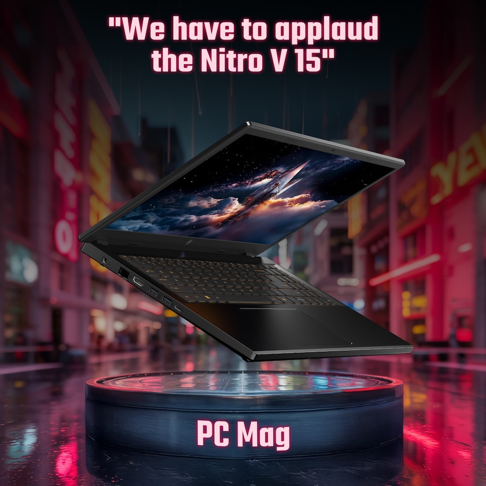 image 1 of Acer Nitro V 15 V15 ANV15-52 Intel Core i7-13620H 16GB RAM 1TB SSD RTX 5060 15.6" Full HD Windows 11 Home Gaming Laptop - Black - NH.QZAEK.004