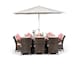 image 2 of Arizona Rectangular 8 Seater Rattan Patio Dining Set | Brown | Brown