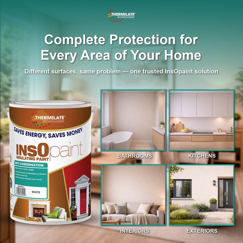 image 1 of InsOpaint Anti Condensation Paint - Stops Condensation on Interior Walls & Ceilings - Creamy White