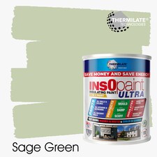 InsOpaint ULTRA - 9 IN1 Interior & Exterior Paint- Insulating & Energy Saving Interior Walls & Ceilings - Sage Green - 1L