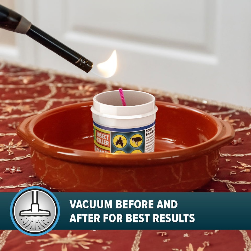 image 1 of NOPE Flea Smoke Bomb for the Home (14g x 6 - 6x8m) Coverage For Bed Bug, Fly, Mosquito, Cockroach & Other insects. For Indoor use