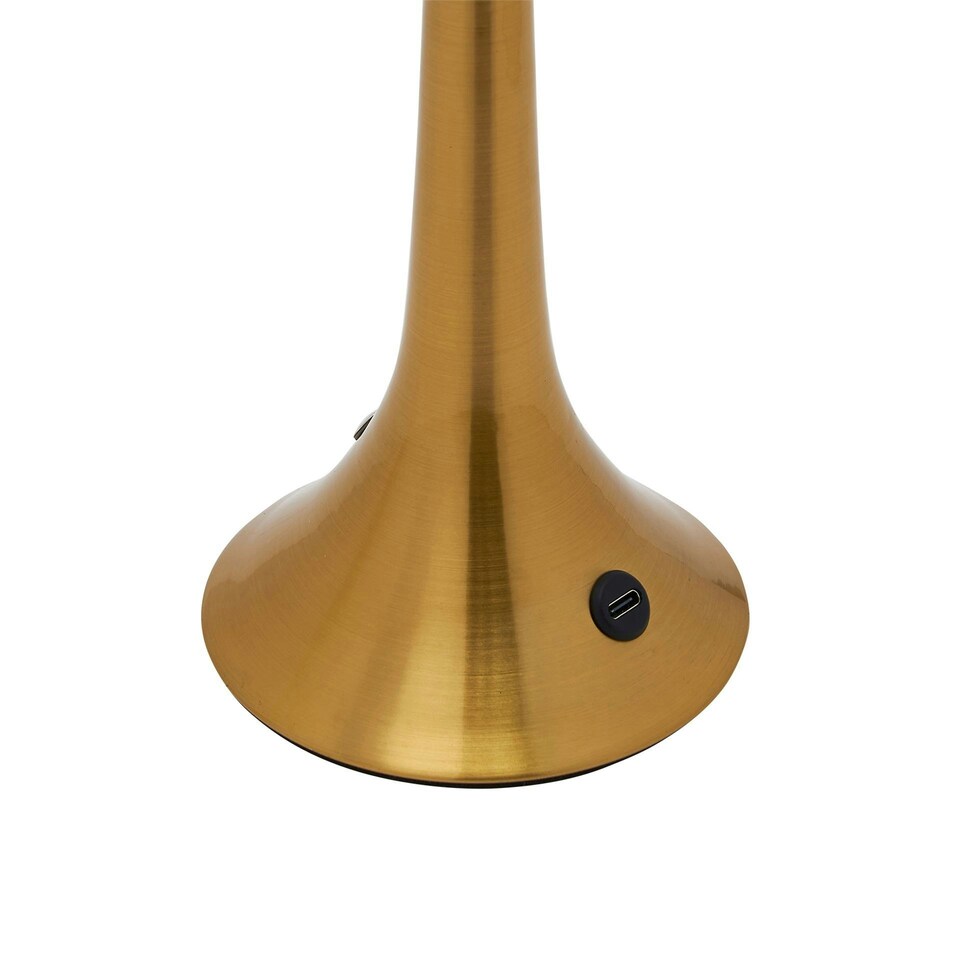 image 1 of Hestia Crystal USB LED Touch Table Lamp with Bronze Base & Trim