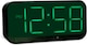 image 1 of Acctim Silas LED Wireless Alarm Clock, 2-inch Display with Adjustable Volume and Brightness | Black | Black/Green