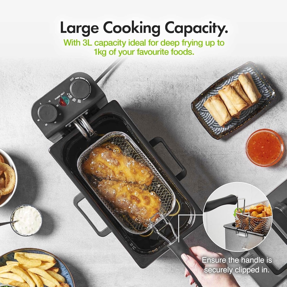 image 1 of VonShef Deep Fat Fryer 3L Stainless Steel 2000W