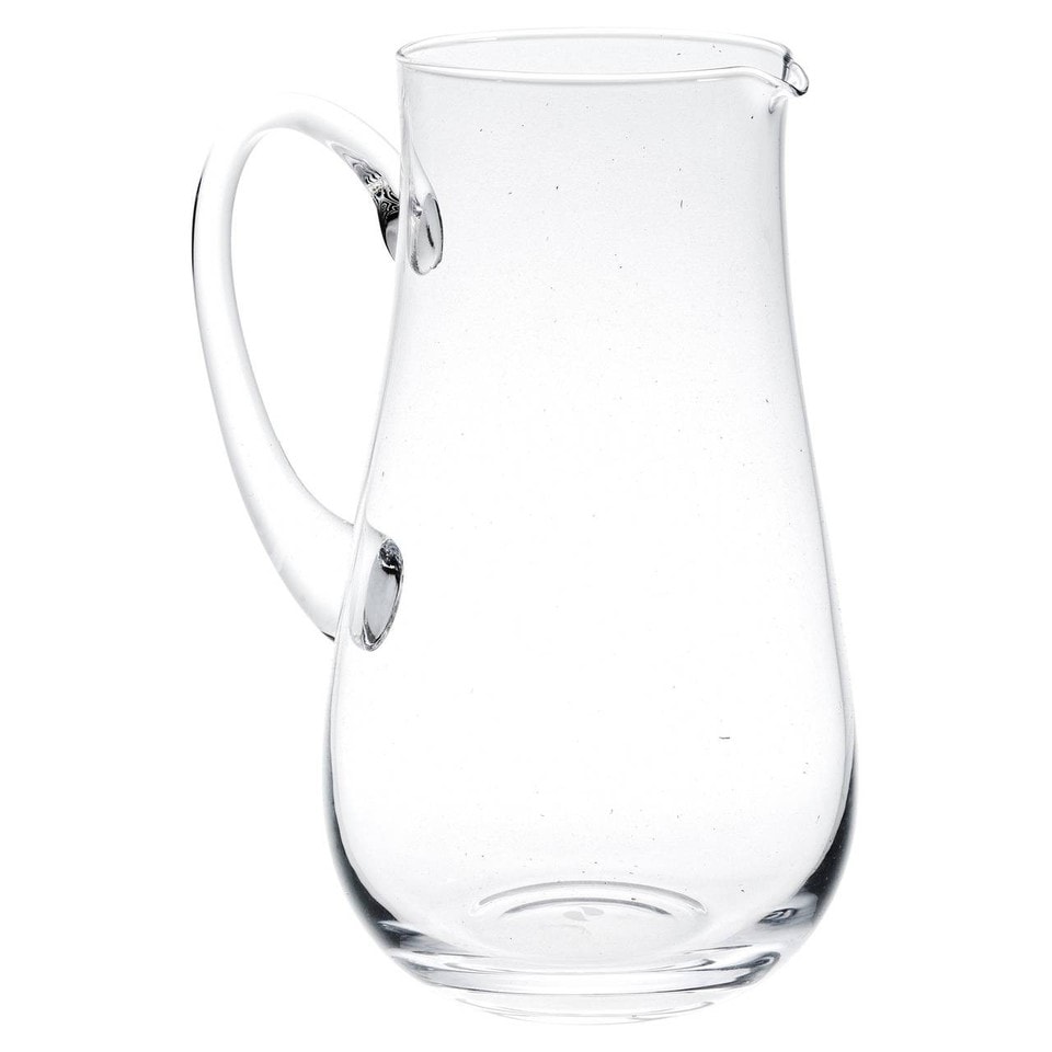 image 1 of 2.5L Clear Handmade Crystalin Glass Serving Jug Table Carafe Water Pitcher