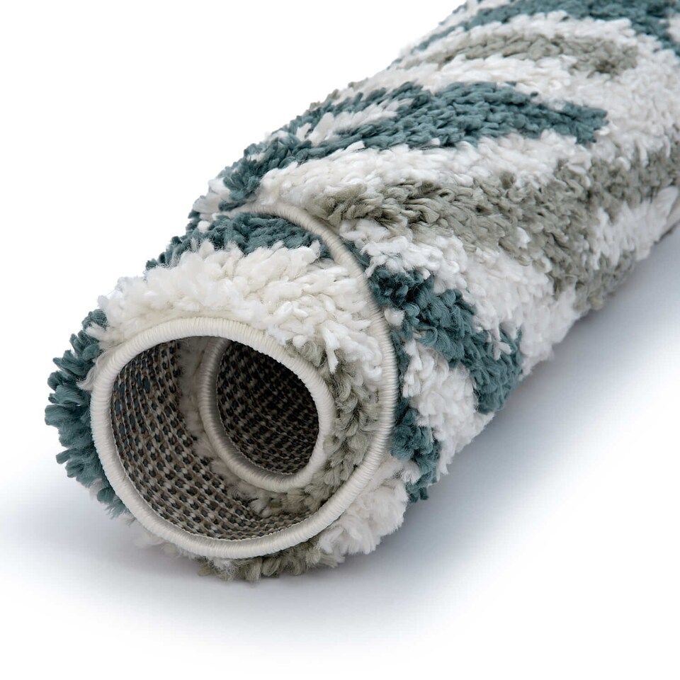 image 1 of The Rugs Moodi Collection Abstract Design Shaggy Soft High Pile Living Room Floor Rug and Runner