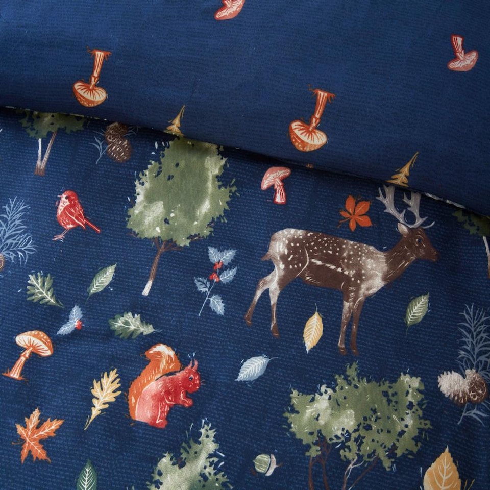 image 1 of Autumn Forest Duvet Cover Set | Blue | Blue