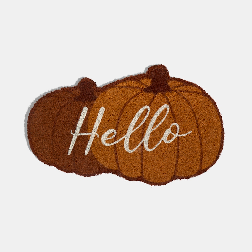 image 1 of OHS Pumpkin Autumnal Heavy Duty Coir Matting Floor Non-Slip Indoor Outdoor Doormat