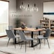 image 8 of Dining Chair Monroe - padded, velvet look, ergonomic seat, black steel legs - Set of 8 Grey